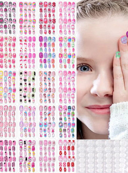 KissICON KissIcon Kids Cartoon Press On Nails Set 120pcs