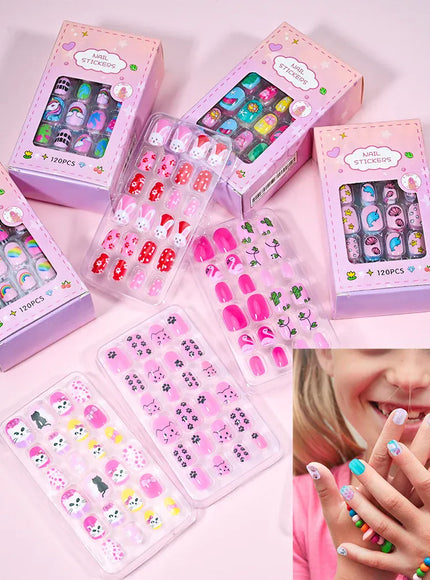 KissICON KissIcon Kids Cartoon Press On Nails Set 120pcs