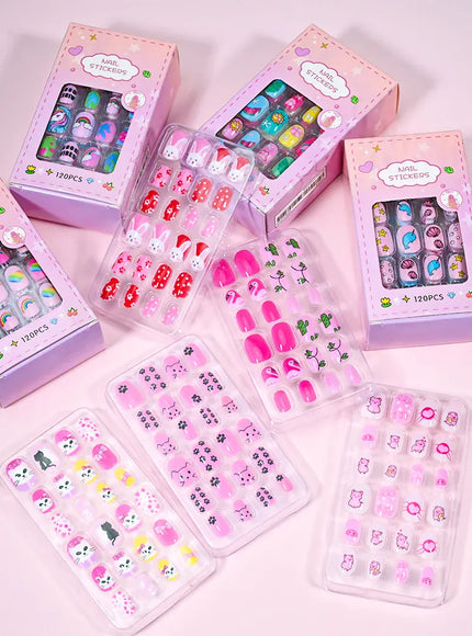 KissICON KissIcon Kids Cartoon Press On Nails Set 120pcs
