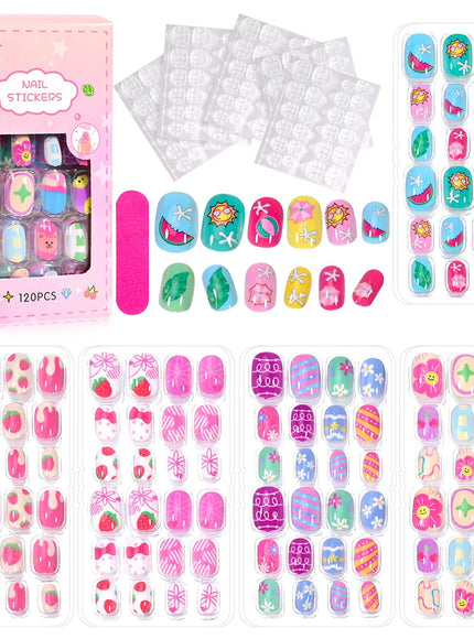 KissICON KissIcon Kids Cartoon Press On Nails Set 120pcs