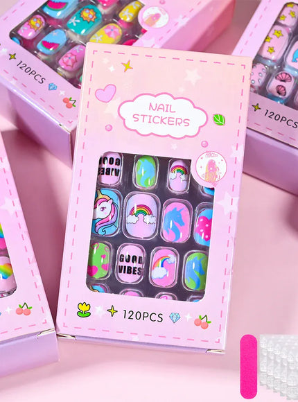 KissICON KissIcon Kids Cartoon Press On Nails Set 120pcs