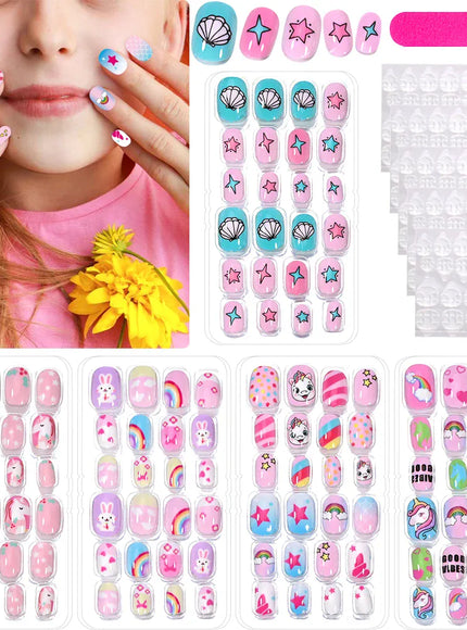 KissICON KissIcon Kids Cartoon Press On Nails Set 120pcs