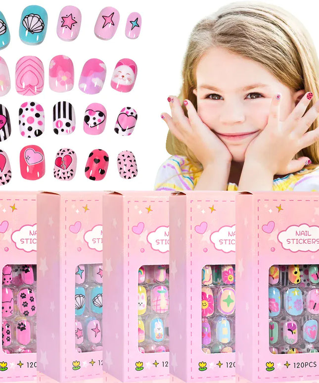 KissICON KissIcon Kids Cartoon Press On Nails Set 120pcs