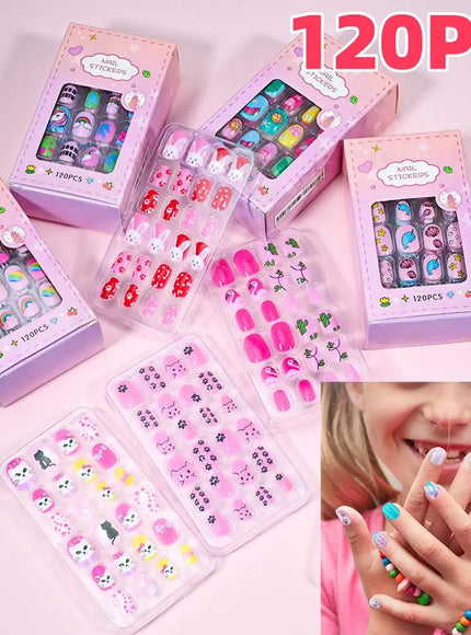KissICON KissIcon Kids Cartoon Press On Nails Set 120pcs