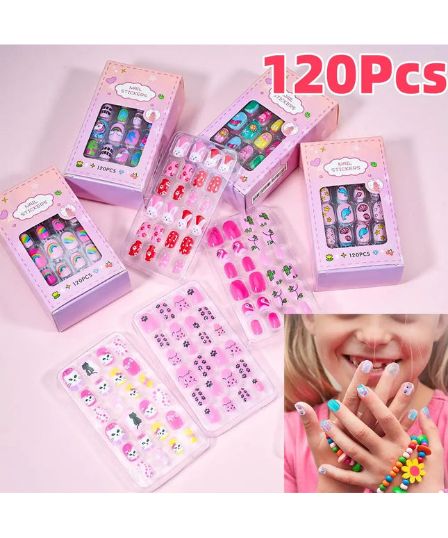 KissICON KissIcon Kids Cartoon Press On Nails Set 120pcs