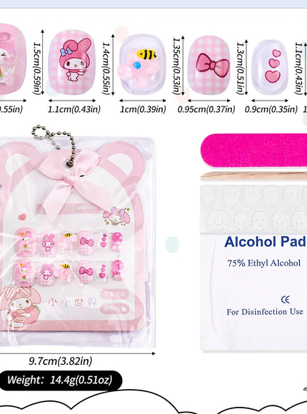 KissICON KissIcon Kids Kuromi Press On Nails With Jelly