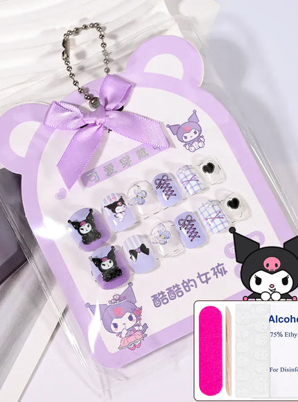 KissICON KissIcon Kids Kuromi Press On Nails With Jelly