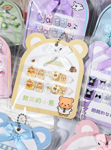 KissICON KissIcon Kids Kuromi Press On Nails With Jelly