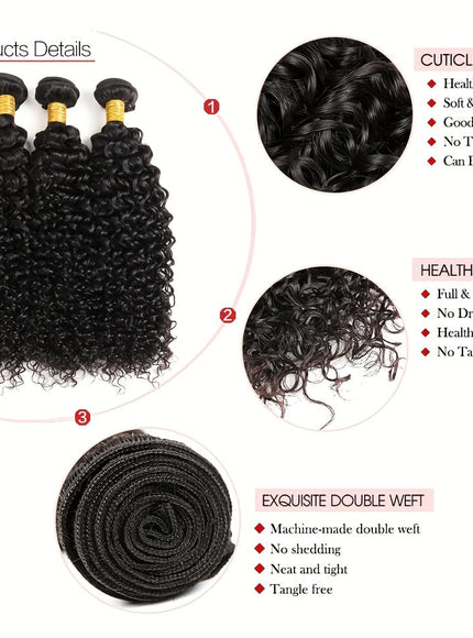 KissICON KissIcon Kinky Curly 3 Bundles 10A Brazilian Remy
