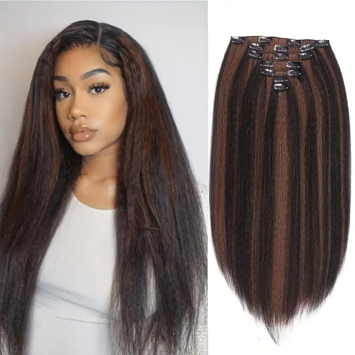 Kissicon Kinky Straight Clip In Wig