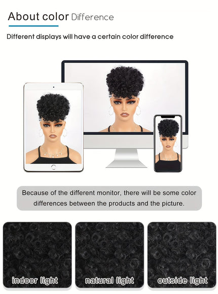 KissICON [KissIcon]KKSILK Afro High Puff Ponytail - Drawstring Bangs