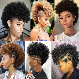 KissICON [KissIcon]KKSILK Afro High Puff Ponytail - Drawstring Bangs