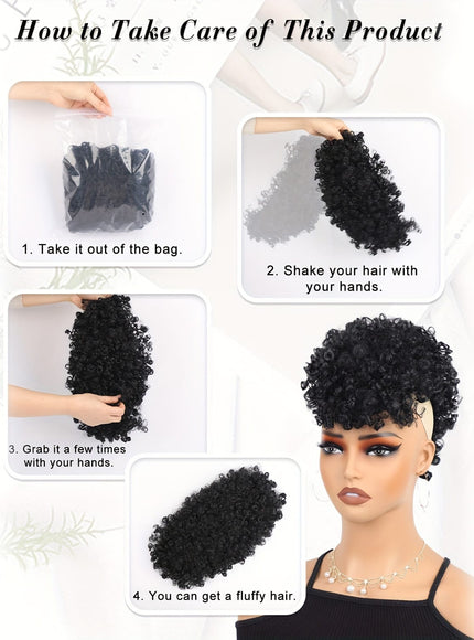 KissICON [KissIcon]KKSILK Afro High Puff Ponytail - Drawstring Bangs