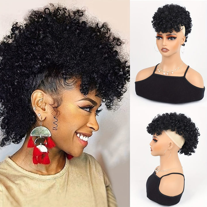 [KissIcon]KKSILK Afro High Puff Ponytail - Drawstring Bangs