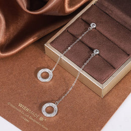 KissICON KissIcon Korean Tassel Earrings - Zircon Pendant 925 Silver