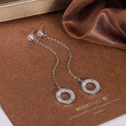 KissICON KissIcon Korean Tassel Earrings - Zircon Pendant 925 Silver