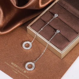 KissICON KissIcon Korean Tassel Earrings - Zircon Pendant 925 Silver
