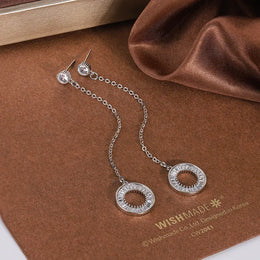 KissICON KissIcon Korean Tassel Earrings - Zircon Pendant 925 Silver