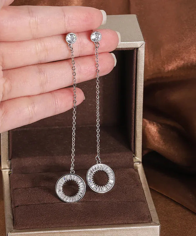 KissICON KissIcon Korean Tassel Earrings - Zircon Pendant 925 Silver