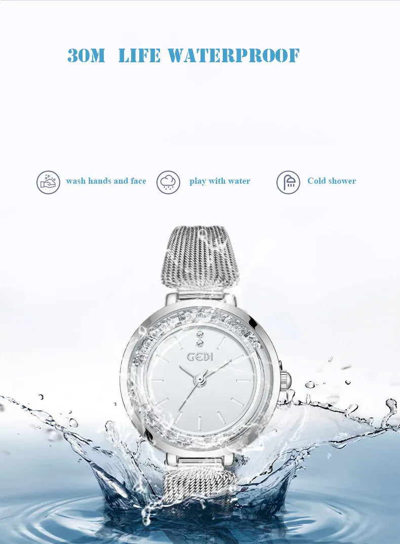 KissICON KissIcon Ladies Watch - Flowing Sand Diamond Strap