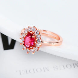 KissICON Kissicon Lady Blue Crystal Bridal Ring –
