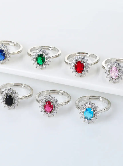 KissICON Kissicon Lady Blue Crystal Bridal Ring –