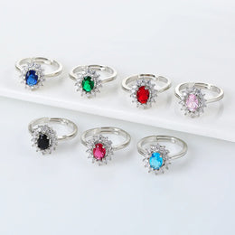 KissICON Kissicon Lady Blue Crystal Bridal Ring –