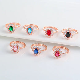 KissICON Kissicon Lady Blue Crystal Bridal Ring –