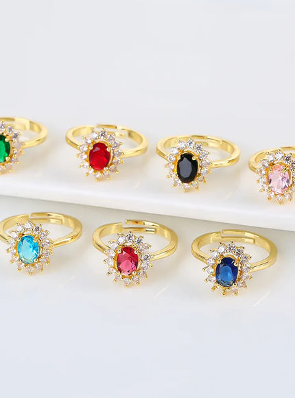 KissICON Kissicon Lady Blue Crystal Bridal Ring –