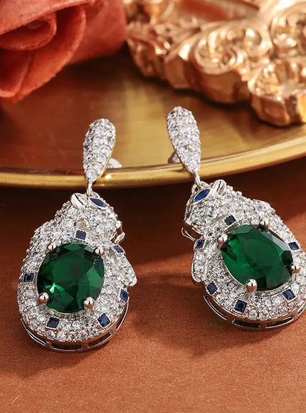 KissICON KissIcon Leopard 925 Silver-Plated - Shiny Green Zircon