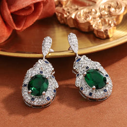 KissICON KissIcon Leopard 925 Silver-Plated - Shiny Green Zircon