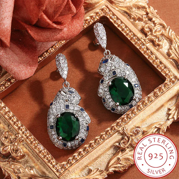 KissIcon Leopard 925 Silver-Plated - Shiny Green Zircon