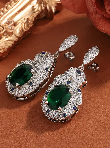 KissICON KissIcon Leopard 925 Silver-Plated - Shiny Green Zircon