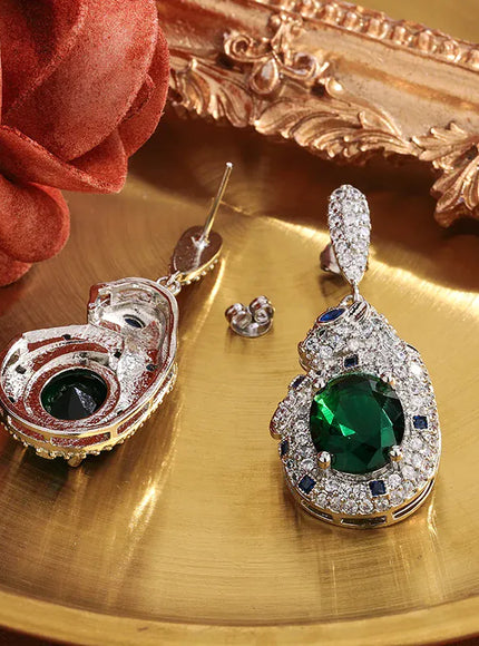 KissICON KissIcon Leopard 925 Silver-Plated - Shiny Green Zircon