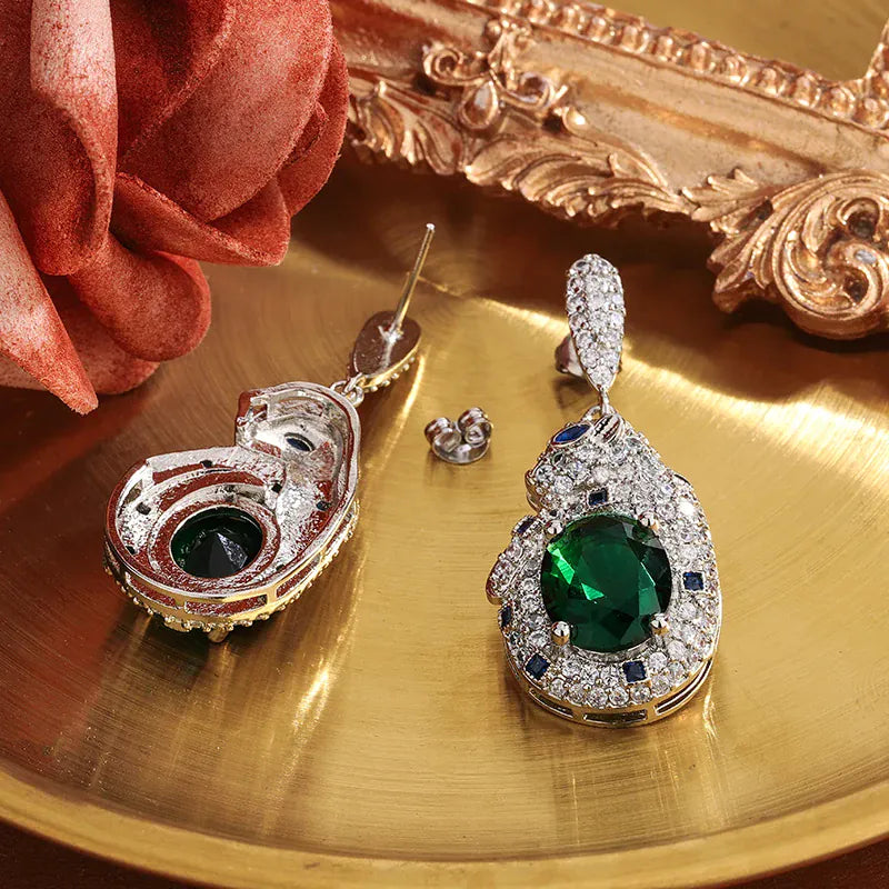 KissICON KissIcon Leopard 925 Silver-Plated - Shiny Green Zircon