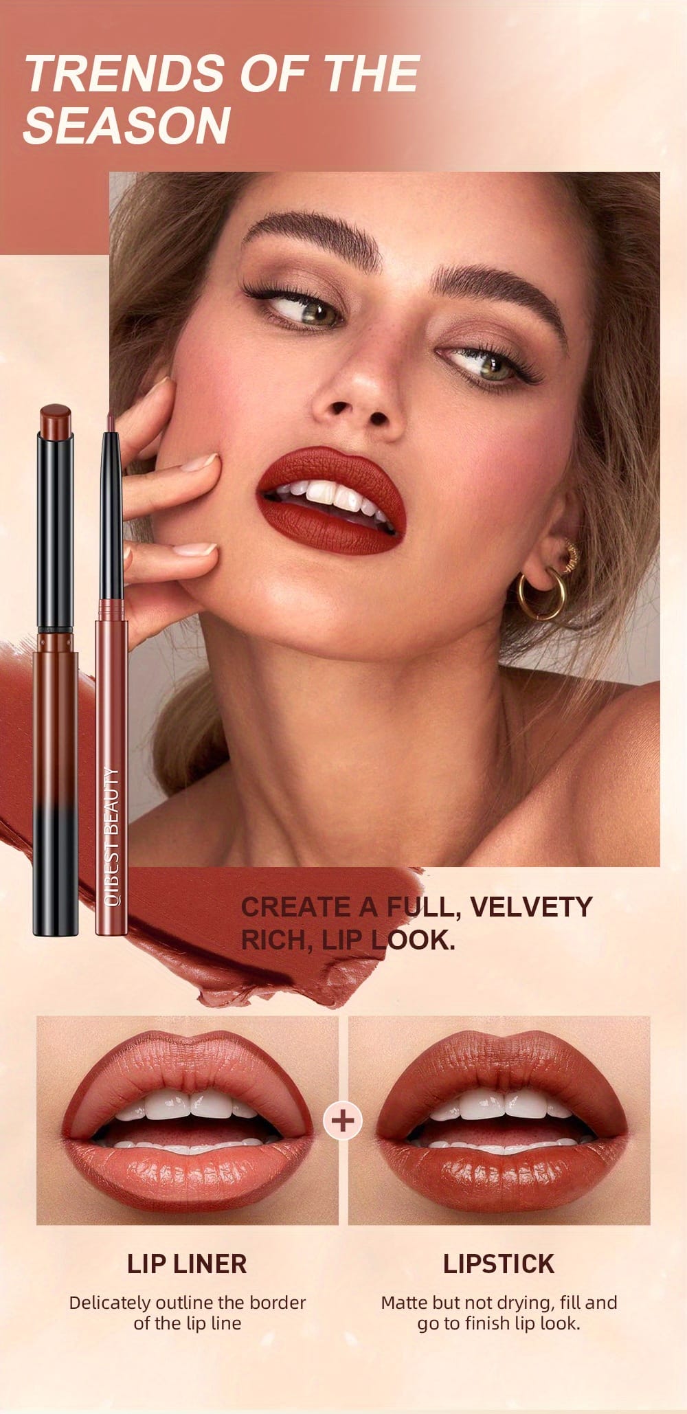 KissICON KissIcon Lipstick Lipliner Set- Matte Waterproof Lip Liner
