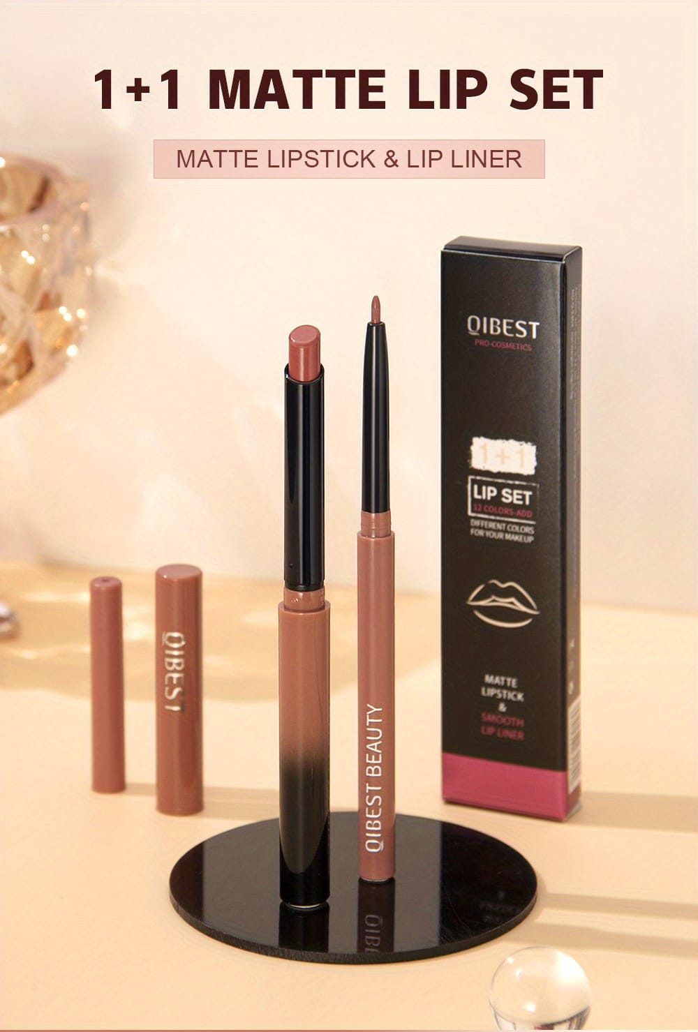 KissICON KissIcon Lipstick Lipliner Set- Matte Waterproof Lip Liner