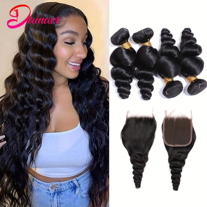 KissIcon Loose Wave Bundles With Closure - Virgin