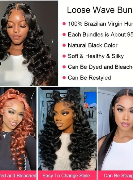 KissICON KissIcon Loose Wave Hair Bundles - Unprocessed Virgin