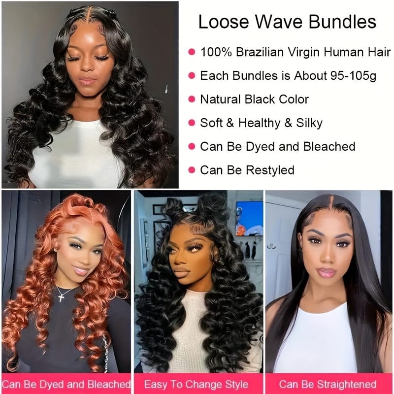 KissICON KissIcon Loose Wave Hair Bundles - Unprocessed Virgin