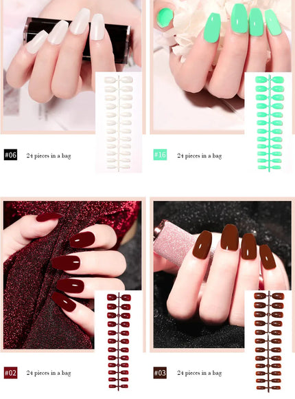 KissICON KissIcon LULAA 24Pcs Press On Acrylic Nails Detachable