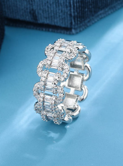 KissICON KissIcon Luxury 925 Silver Ring - Geometric Zircon Stone