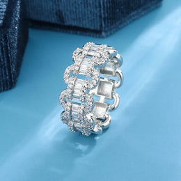 KissICON KissIcon Luxury 925 Silver Ring - Geometric Zircon Stone