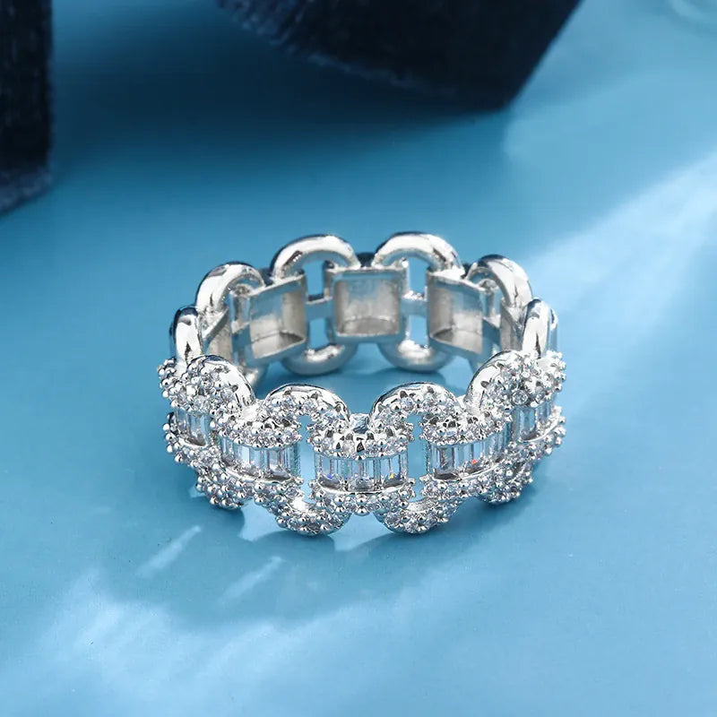 KissICON KissIcon Luxury 925 Silver Ring - Geometric Zircon Stone