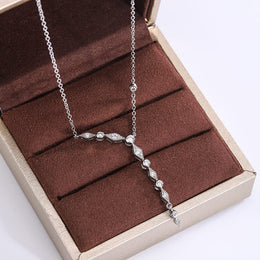 KissICON KissIcon Luxury 925 Silver Tassel Necklace - Zircon Sparkle