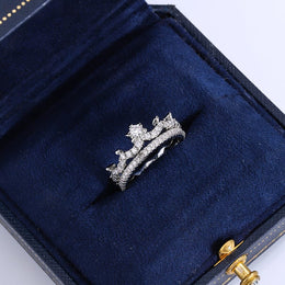 KissICON KissIcon Luxury Crown Ring Pair - Sparkling CZ Jewelry