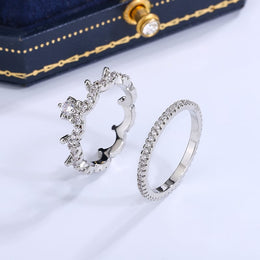 KissICON KissIcon Luxury Crown Ring Pair - Sparkling CZ Jewelry
