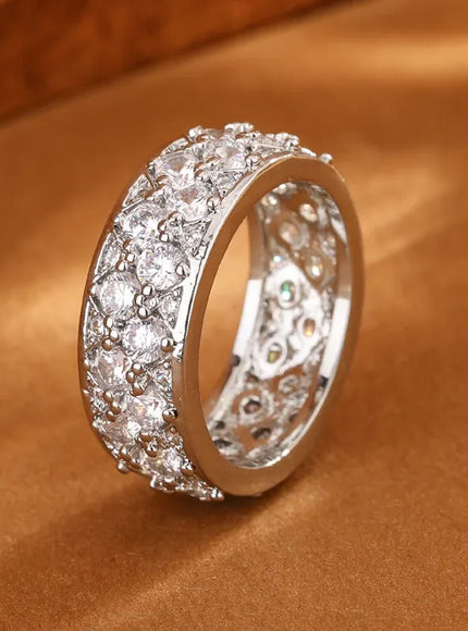 KissICON KissIcon Luxury CZ Diamond Ring Sterling Silver - Sparkle