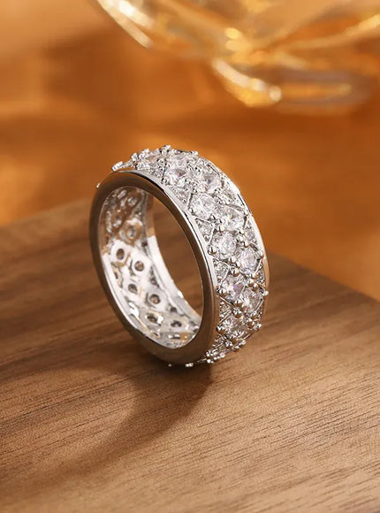 KissICON KissIcon Luxury CZ Diamond Ring Sterling Silver - Sparkle