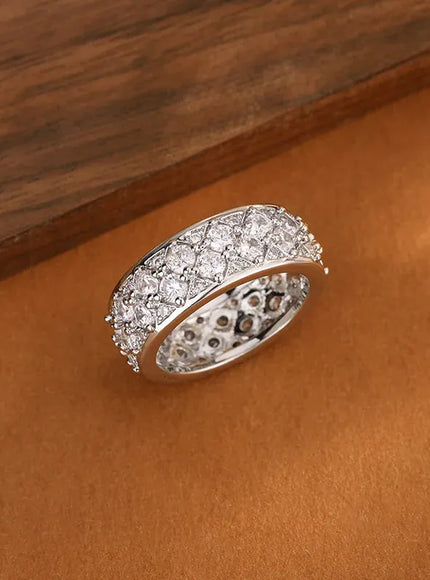 KissICON KissIcon Luxury CZ Diamond Ring Sterling Silver - Sparkle